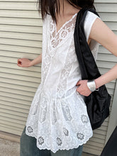 Lace Patchwork Layered Pleated Dress